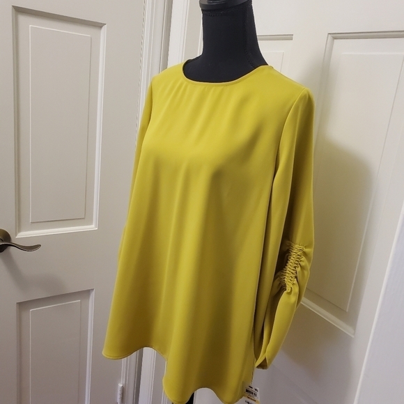 NWT Alfani Warm Olive In Color Blouse Size Medium, Colorful, Business - Picture 2 of 9